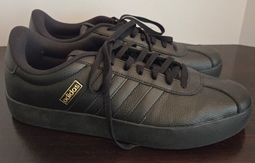 Adidas VL Court 3.0 Mens Size 13 Black Leather Skate Shoes Sneakers ID9184